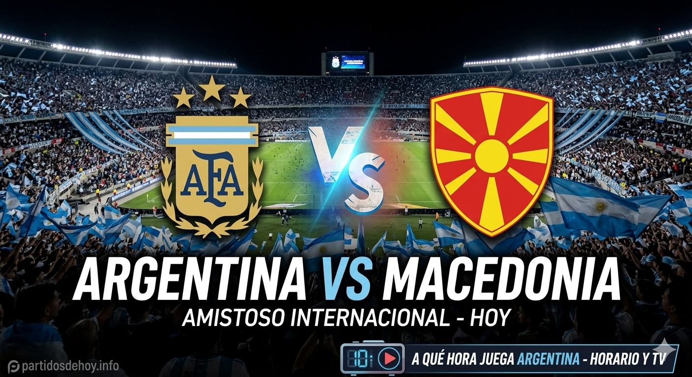A que hora juega Argentina vs Macedonia hoy